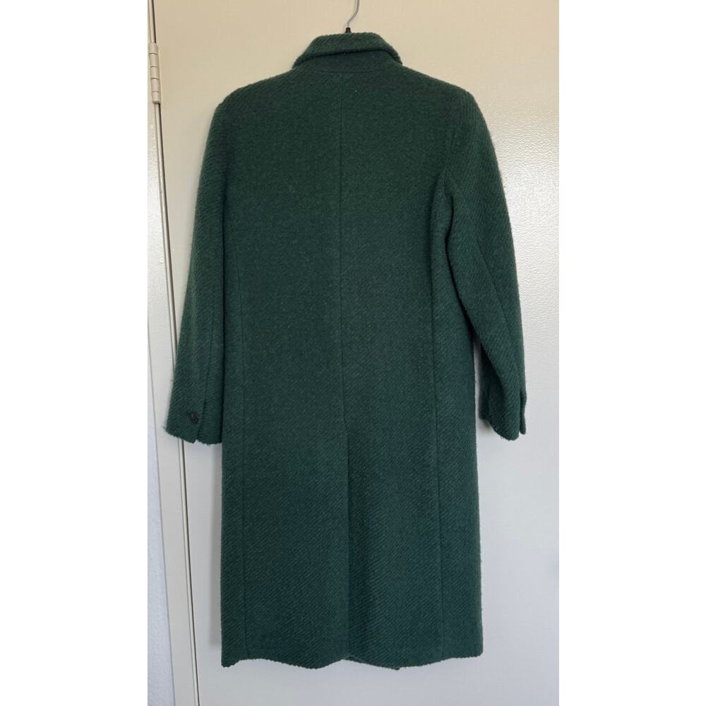 Pomandere Long Green Wool Coat Size US 6 - Picture 3 of 5